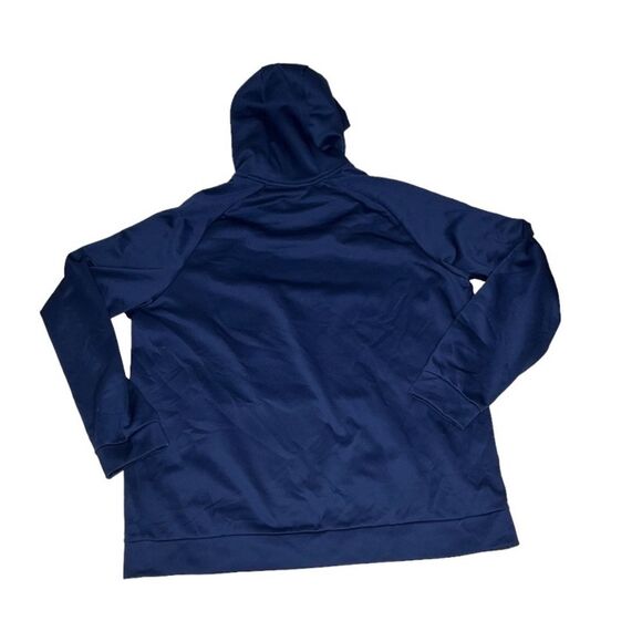 NIKE Dri Fit Funnel Neck Hooded Sweatshirt Blue Graphic Print SWOOSH Size XL - Picture 4 of 10